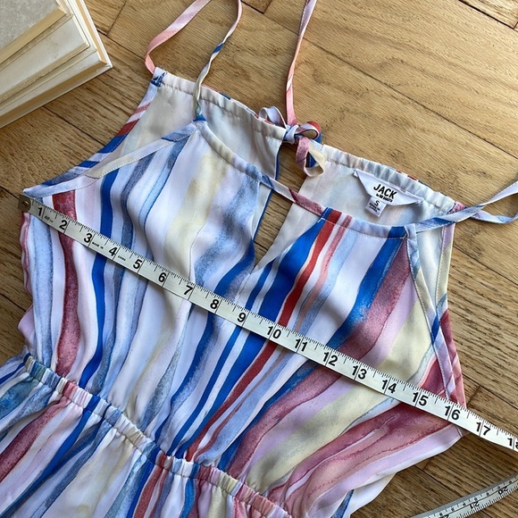 Romper JACK by BB Dakota Lovy Watercolor Stripe Cropped Jumpsuit - Picture 5 of 13